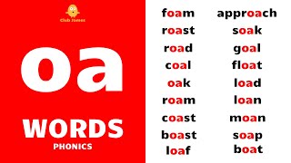 English Phonics  oa Words with Example Sentences [upl. by Bolt]