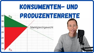 Konsumentenrente und Produzentenrente berechnen [upl. by Ahsram692]