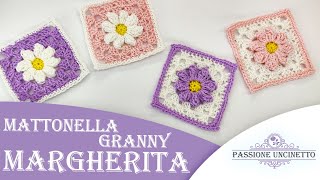 TUTORIAL Mattonella Granny Margherita 🌼 [upl. by Nevile]