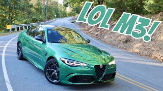 Driving The Fastest Sedan 2024 Alfa Romeo Giulia Quadrifoglio Mountain Test [upl. by Wardle610]