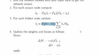 Neural network tutorial The backpropagation algorithm Part 2 [upl. by Bacchus442]