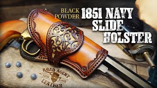 Making a Leather Slide Holster for an 1851 Navy  Leather Craft ASMR [upl. by Mckale812]