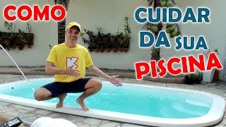 Como Tratar Cuidar da sua Piscina  Produtos e Valores  Como Limpar borda e Remover Riscos da Fibra [upl. by Arrac]