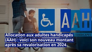 Allocation aux adultes handicapés AAH  voici son nouveau montant après sa revalorisation en 2024 [upl. by Arraeic]