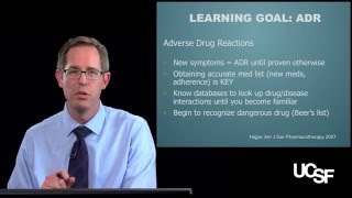 David Smith PharmD Geriatric Pharmacology Part 2 Adverse Drug Reactions [upl. by Rabi]