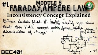 1Faraday LawAmpere Law Inconsistency Concept Explained Module 5 4th Sem ECE VTU BEC401 [upl. by Schulz309]