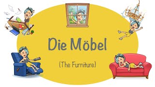 die Möbel im Haus Deutsch lernen  German Furniture  Almanca Mobilyalar  mit Adjektive [upl. by Edahsalof]