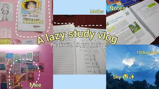 A lazy 🦥 study vlog✨☁️10th grader✨a day in my life 🎀🐣 realistic Lil productive studyvlog [upl. by Helali]