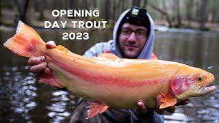 PA Opening Day Trout Fishing 2023 GOLDEN RAINBOW [upl. by Kipper]