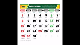 Kalender Desember 2024 dan Hari Libur [upl. by Ralleigh]