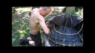 Building a two man boat using traditional skills bushcraft The Coracle [upl. by Gnah249]