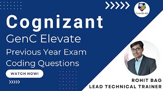 Cognizant GenC Elevate Coding Question 2023  Previous Year Questions [upl. by Bonnette40]