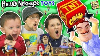 HELLO NEIGHBOR GIVES US HIS TOYS FGTEEV Boys Video Game Surprise Box from MART Plushies Figures [upl. by Annora]