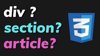 Cuando utilizar div section o article en HTML5 [upl. by Assirrec]