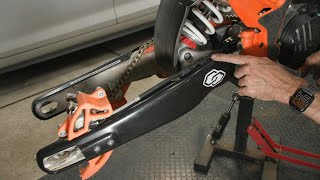 Crosslinked Component Swingarm Guards Installation on 2024 KTM 300 EXC TBI [upl. by Whale391]