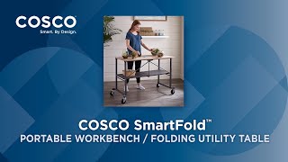 COSCO SmartFold Portable WorkbenchUtility Table Subtitles [upl. by Zorina]