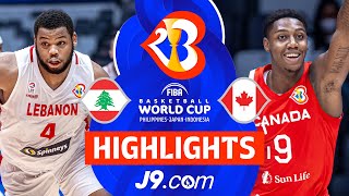 Lebanon 🇱🇧 vs Canada 🇨🇦  J9 Highlights  FIBA Basketball World Cup 2023 [upl. by Ahsikyw861]