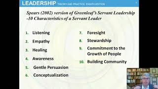 Servant Leadership Chap 10 Leadership by Northouse 8th ed [upl. by Aicenra]