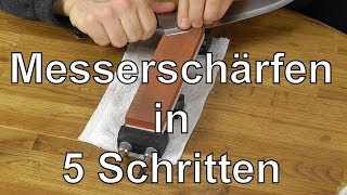 Messer schärfen auf Schleifsteinen in 5 Schritten  Anleitung Messer richtig scharf schleifen [upl. by Steep]