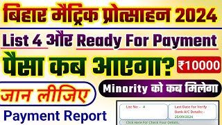 10th Scholarship ka paisa kab aaega  matric scholarship 2024 ka paisa kab aaega list 4  list 5 kab [upl. by Darnell]