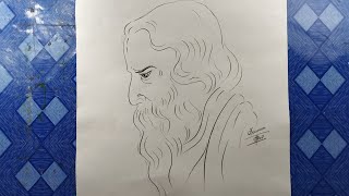 Very easy Rabindranath Tagore drawing  Rabindranath Tagore drawing [upl. by Vorster]