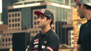 Daniel Ricciardo breakdance  Red Bull Flying Bach  F1 2013 Australia [upl. by Perzan]