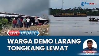 Warga Seberang Kota Jambi Larang Tongkang Batu Bara Lewat Gelar Aksi Demo di Bawah Jembatan [upl. by Ailecara236]