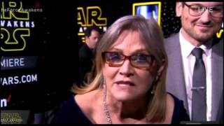 Carrie Fisher Oscar Isaac Swear ALOT on LIVE STREAM Star Wars The Force Awakens Red Carpet [upl. by Granese999]