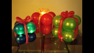 Regalo de navidad con globos iluminado  Ideas para navidad  Luminous gift box balloon decoration [upl. by Adest118]