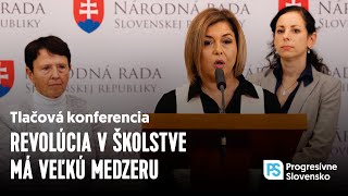 Revolúcia v školstve má veľkú medzeru  Tlačová konferencia PS 30 október 2024 [upl. by Plate]