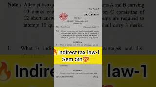 Bcom Indirect tax law1 💯important and 💥 predictable questions 💯exam shorts aim short upsc [upl. by Rothberg]