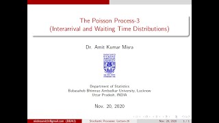 The Poisson Process3 Interarrival and Waiting Time Distributions [upl. by Charbonneau]