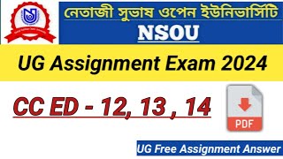 CC ED  12 13 14  NSOU UG ASSIGNMENT ANSWER  CC ED  12 13 14  NSOU UG ASSIGNMENT EXAM 2024 [upl. by Aket]