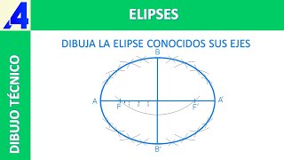 COMO DIBUJAR UNA ELIPSE POR PUNTOS DADOS LOS DOS EJES [upl. by Yelroc300]