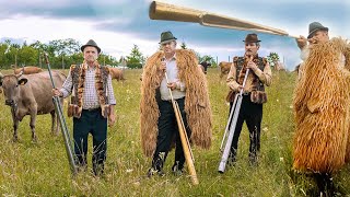 Amazing Instruments Mountain Men Calling the Herd With Alphorns [upl. by Cherish680]