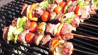 Kebabs  Grilled Marinated Steak Kebabs [upl. by Jankell147]