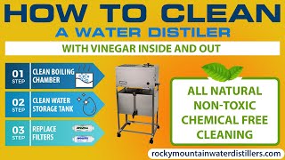 HOW TO Clean Water Distiller with VINEGAR inside and outside  Rocky Mountain Water Distillers [upl. by Pedrick772]