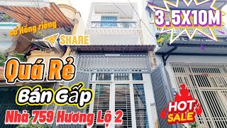 Bán Nhà Bình Tân GIÁ RẺ Hẻm 344 Chiến Lược thông 703 Hướng Lộ 2 SÁT CHỢ Gần Tên Lửa giáp Quận 6 [upl. by Eagle587]