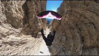 Death Star wingsuit line 🖤  Speedflying Dolomites [upl. by Aihtekal]