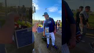 Patrick Wisdom grabs Backyard BBQ Sunflower Seeds before the game🤝 [upl. by Atinna]