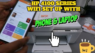 HP Deskjet 4100 Series Wireless Setup with Phone and Laptop [upl. by Indyc]