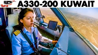 Piloting the AIRBUS A330 into Kuwait  Cockpit VIews [upl. by Danforth]