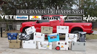 Five Day Ice Challenge Coolers Yeti Grizzly Pelican Engel Igloo Canyon Siberian amp More [upl. by Fruma]