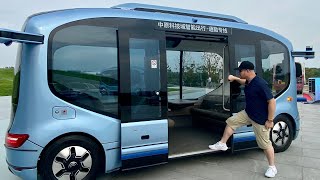 Riding an Autonomous Bus ON THE CITY STREETS in China Xiaoyu 20 [upl. by Oech]