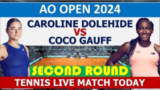 Ao 2024 second round coco gauff vs caroline dolehide [upl. by Ayamat770]