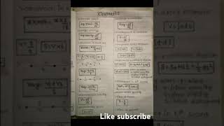 Class 11 kinematics all formula🥰 [upl. by Luebke]