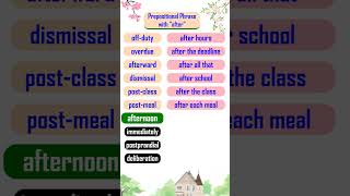 prepositional phrase with quotafterquot Part II prepositionalphrases englishlearning [upl. by Leno]