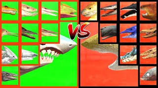 AQUATIC TOURNAMENT Mosasaurus VS Megalodon VS Archelon VS Nothosaurus VS Ichthyosaurus in ARBS [upl. by Yeltneb464]