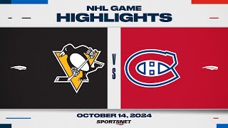 NHL Highlights  Penguins vs Canadiens  October 14 2024 [upl. by Ahsened]