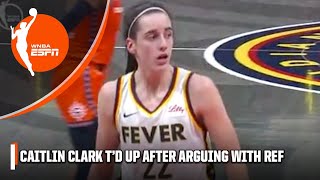 Caitlin Clark TD UP for yelling at ref after turnover 😳  WNBA on ESPN [upl. by Claude]